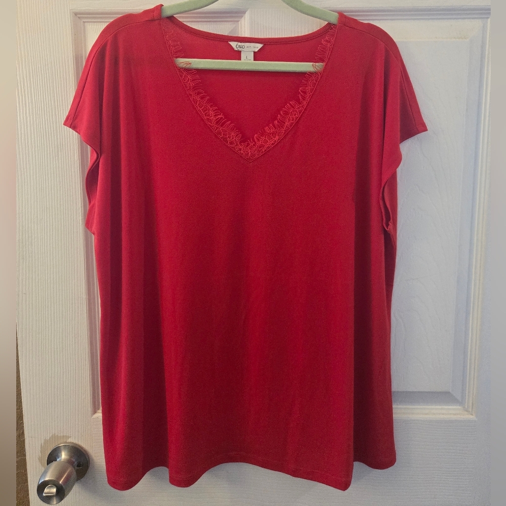 Women's Lace Trim Top